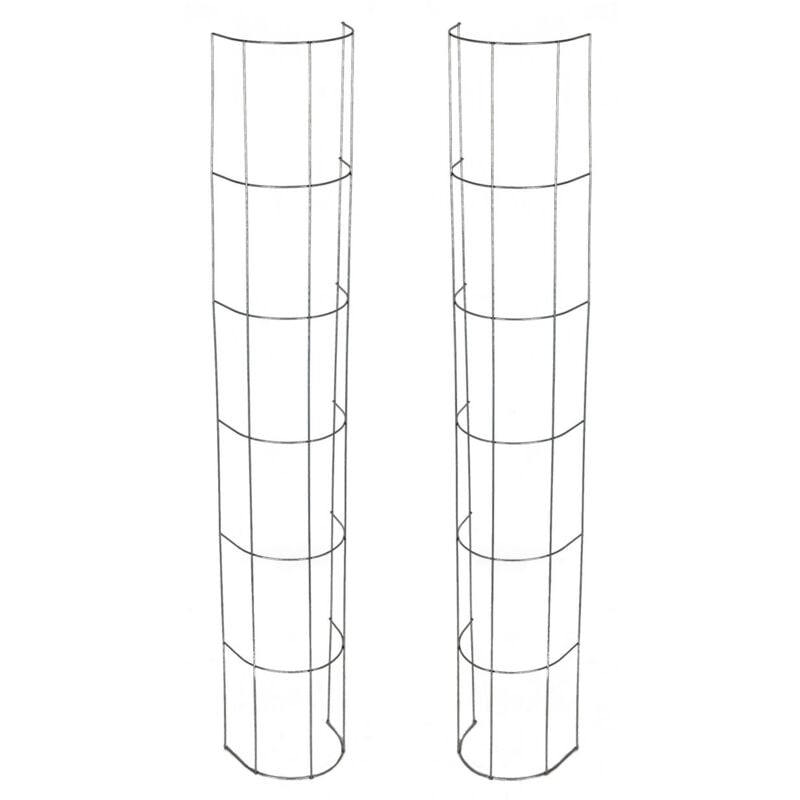Treillis pour descentes 120cm - 2 pièces - grille acier semi-circulaire - couleur : argent