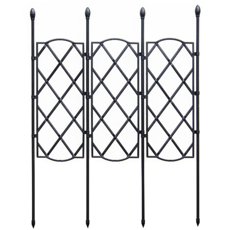 Treillis pour Jardins en Tube d'Acier PE avec Cadre DIY et Dimensions Expandables - Noir