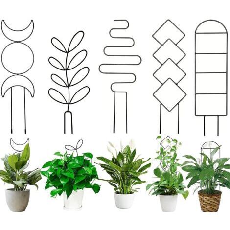 treillis pour plantes grimpantes – Supports pour plantes d'intérieur – Fil de fer – Petit treillis avec feuillage grimpant – Décoration