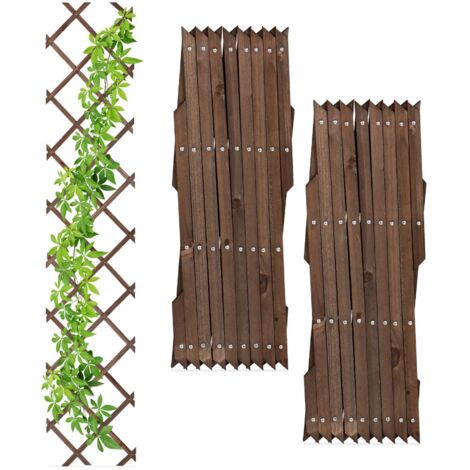Treillis rétractable en bois, lot de 3