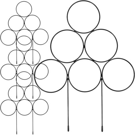 Treillis rond en fer pour plantes grimpantes, lot de 4, 30 x 40 cm.