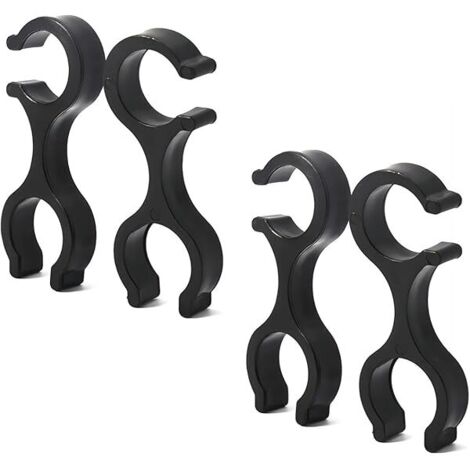 Trekking Pole Clip - 8-Shaped Connector for Trekking Poles - Mountaineering and Hiking - Set of 2