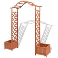 Trellis Rose Arch with Planters 180x40x205 cm