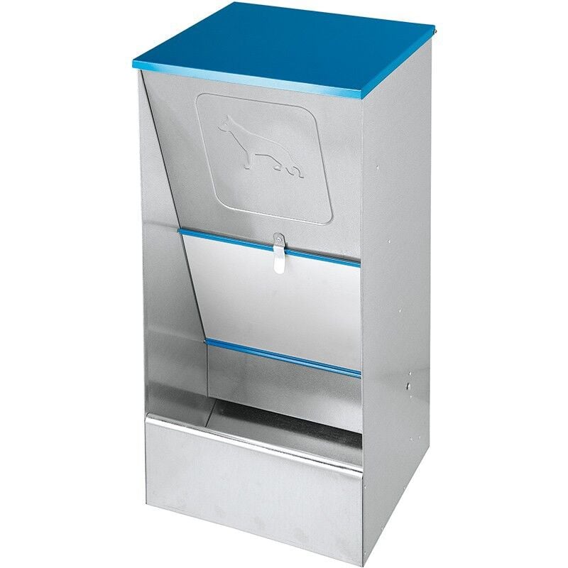 Suinga - Trémie Mangeoire pour Chiens, Chats, Animaux de compagnie 27 litres, Mangeoire galvanisée Auto-Service, 31x26x61 cm