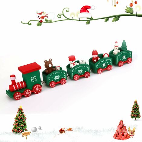 Tren navideño de madera - Tren navideño - Decoración y regalos navideños - Decoración guardería