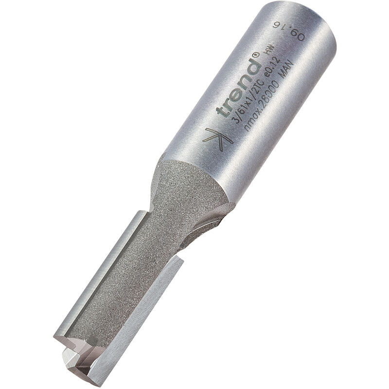 Trend 3/61X1/2TC 1/2 Shank Two Flute Cutter 10mm x 25mm Router Bit