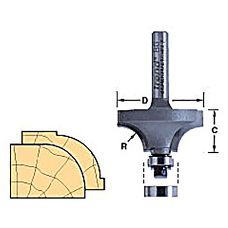 Trend 46/160 x 1/2 TCT Bearing Guided Ovolo & Round Over 16mm Radius TRE4616012TC
