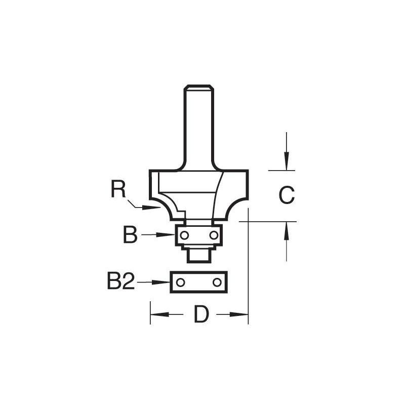 46/12X1/4 bearing guided ovolo cutter - Trend