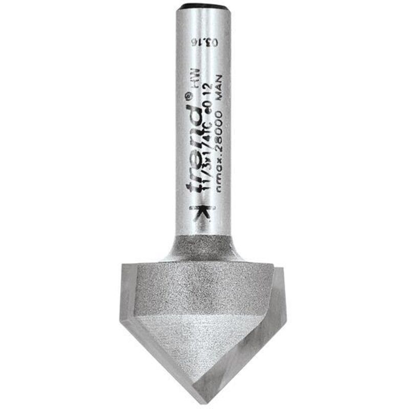 Trend - 11/3 x 1/4 tct V-Groove Cutter 45° 9.2 x 19.1mm TRE11314TC