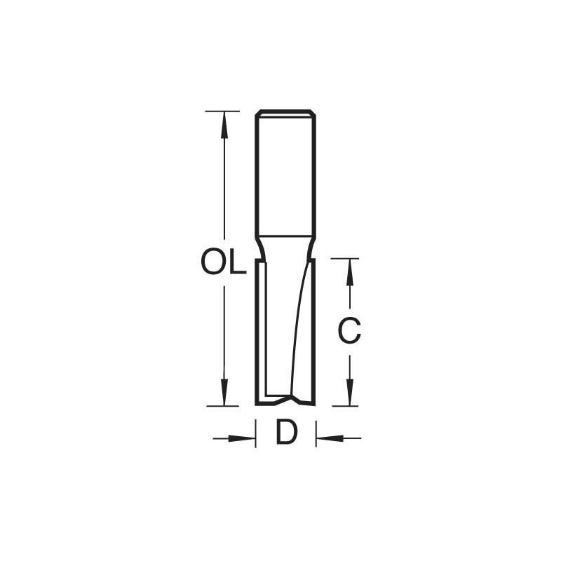 3/83MX1/2 2 flute cutter 12.7 mm dia. - Trend