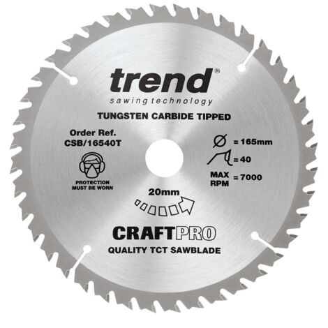 TREND CRAFT SAW BLADE 165 X 40T X 20 THIN