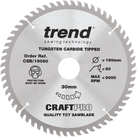 TREND CRAFT SAW BLADE 190 X 60T X 30