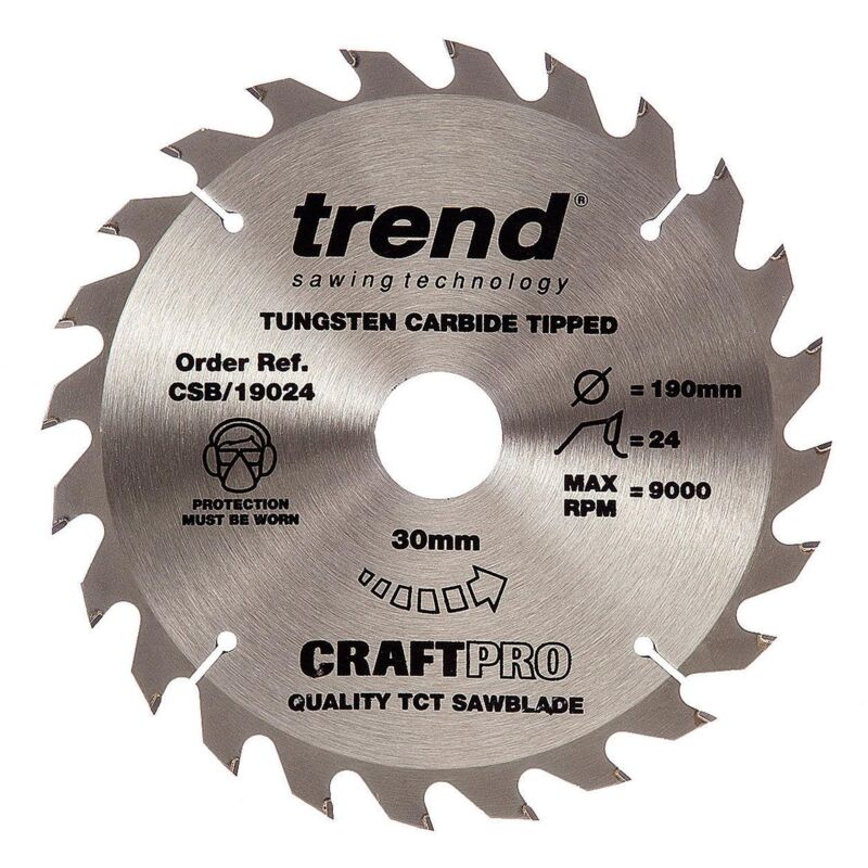 CSB/19024 tct Craft Saw Blade 190mm x 24T x 30mm - Trend