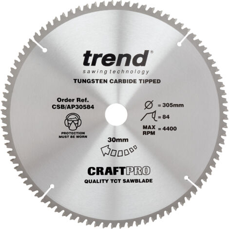 Trend CSB/AP30584 Saw Blade Aluminium & Plastic 305mm x 84T x 30mm