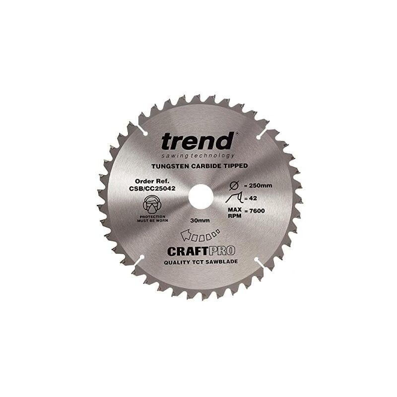 CSB/CC25042 tct Craft Saw Blade Crosscut 250mm x 42T x 30mm - Trend