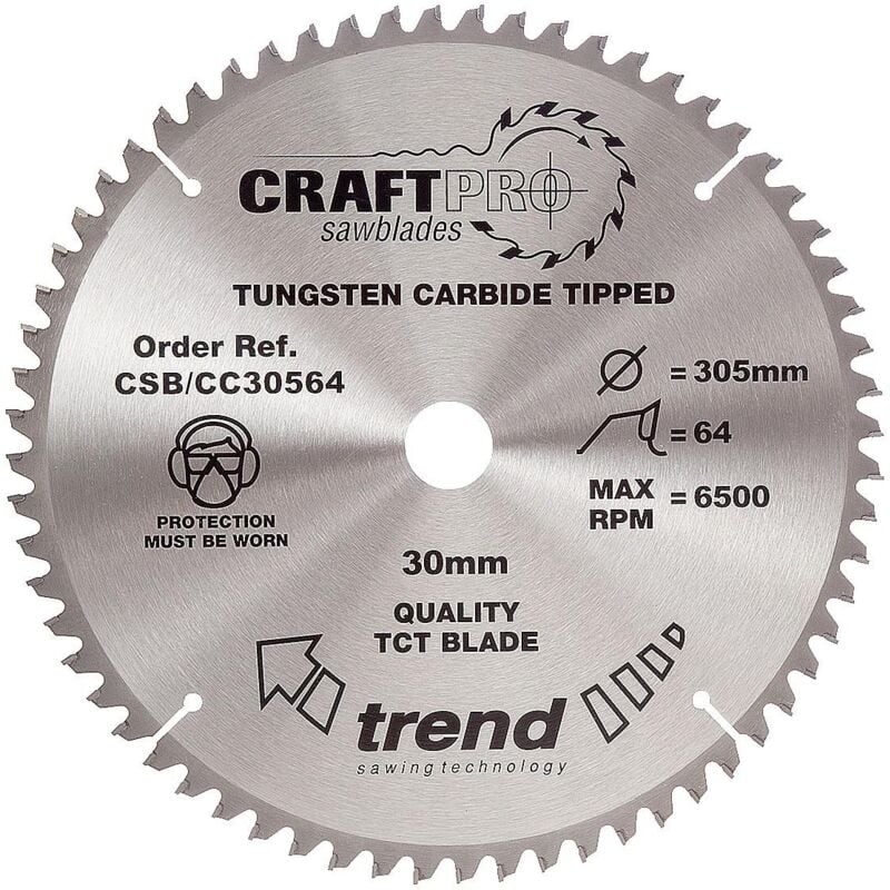 CSB/CC30564 tct Craft Saw Blade Crosscut 305mm x 64T x 30mm - Trend