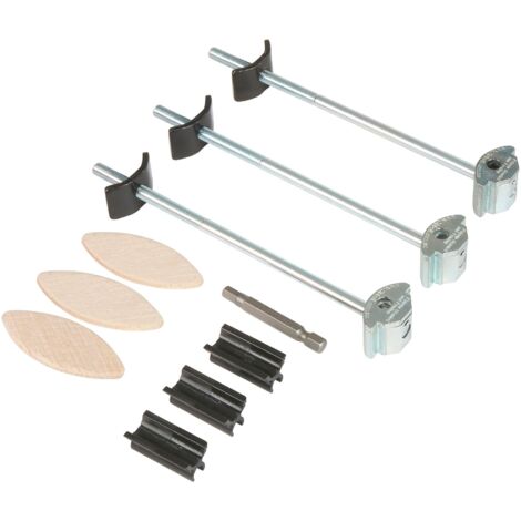 Trend Kit di Connessione per Piani di Lavoro ZIPBOLT, Acciaio Zincato, 26-40mm, Include Punta Esagonale e Biscotti, ZIP/35/164/3