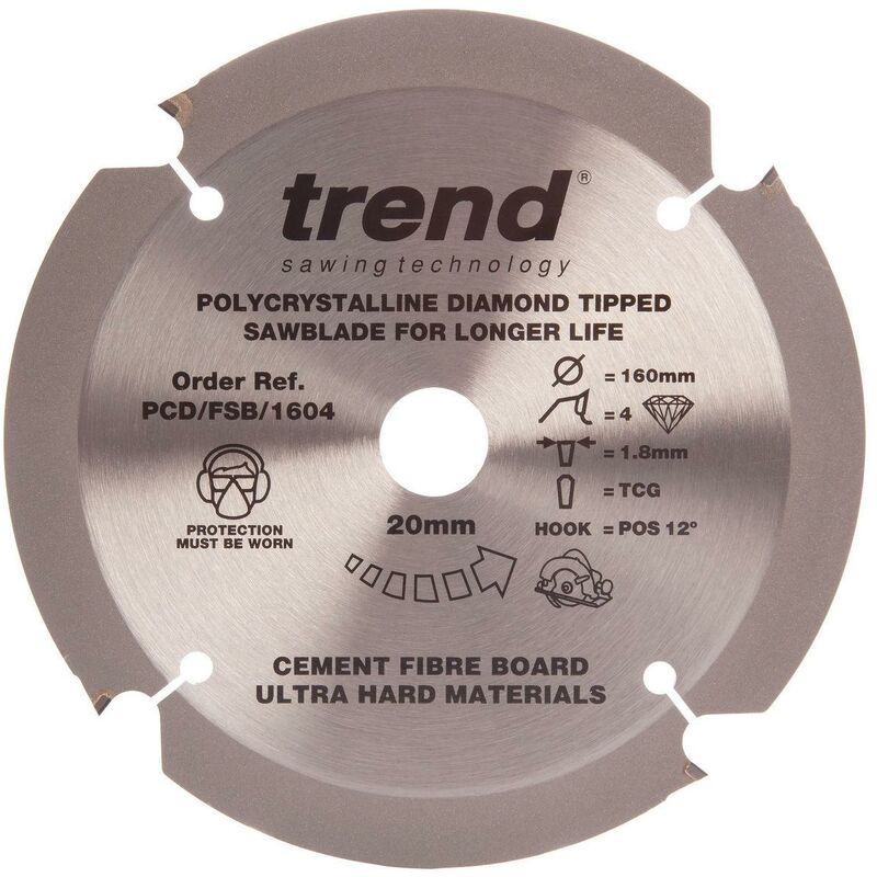 PCD 160MM X 4T x 20mm Diamond Blade Fibre Cement Board - Trend