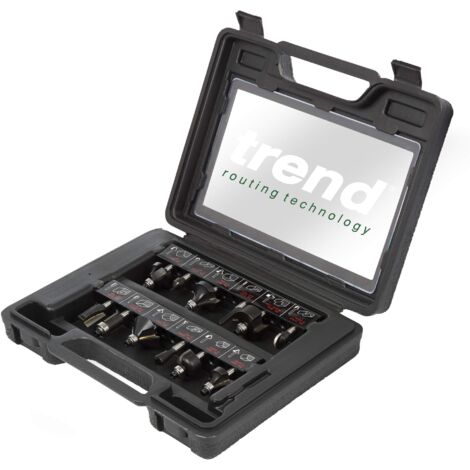 Trend Set di Partenza di 12 Frese per Router, Gambo da 6,35 mm, Punta in Carburo di Tungsteno, Custodia Inclusa, SET/SS8X1/4TC