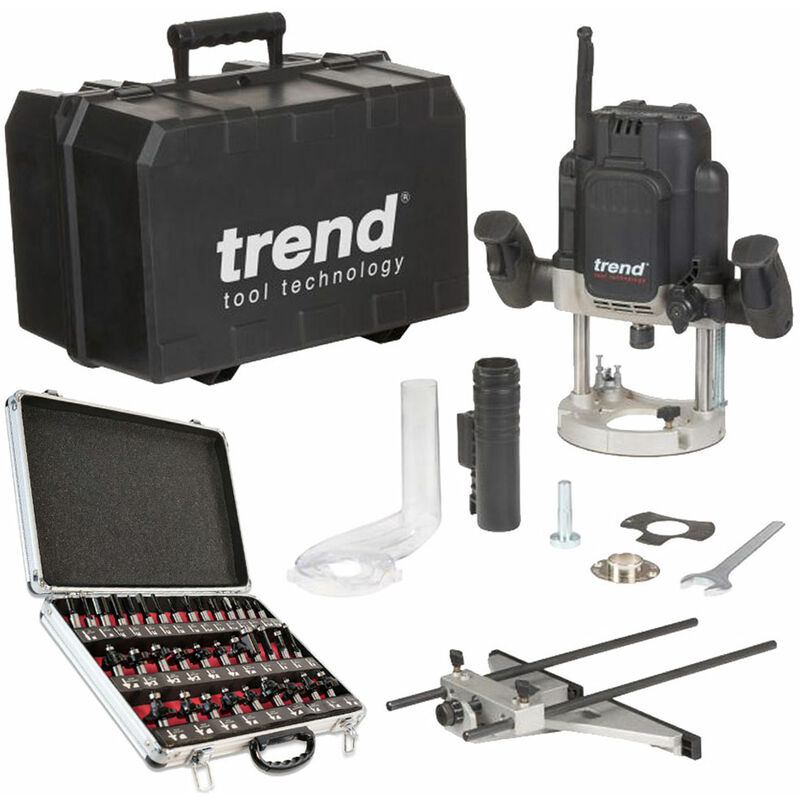 Image of Trend - T12EK 1/2 Plunge Router 240V with 35 Piece Set:230-240V, Yes, Routers