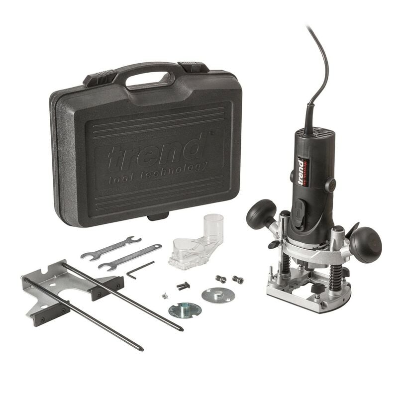 T4ELK 110v 1/4in Variable Speed Plunge Router 759W Lightweight and Compact - Trend