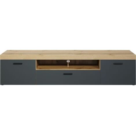 Trend-Team Meuble TV moderne gris anthracite 230 cm