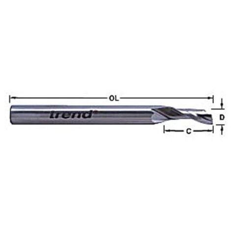 Trend TRE50088HSE Helical Plunge Bit 8mm Diameter x 8mm Shank HSSE