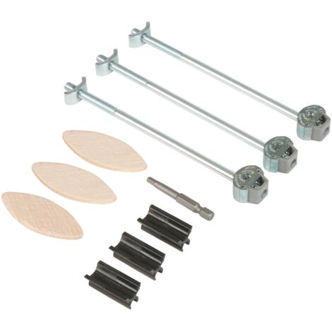 Trend ZIPBOLT Slimline Kit di Connessione per Piani di Lavoro, Spessore 16-25mm, Acciaio Zincato, ZIP/25/158/3