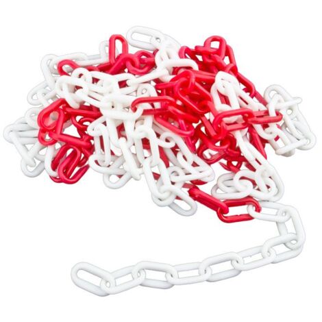 TrendLine Absperrkette 5 m rot-weiß Kunststoffkette Warnkette Plastikkette