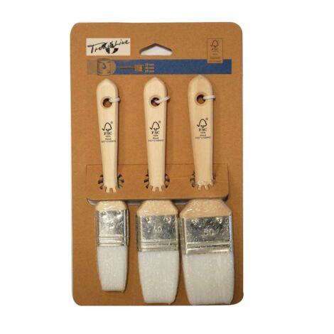 TrendLine Acryl-Pinselset 3 tlg Lackierpinsel Flachpinsel Pinselsatz