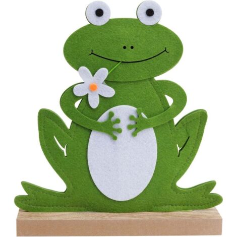 TrendLine Aufsteller Frosch Filz 35 cm grün Gartenstecker