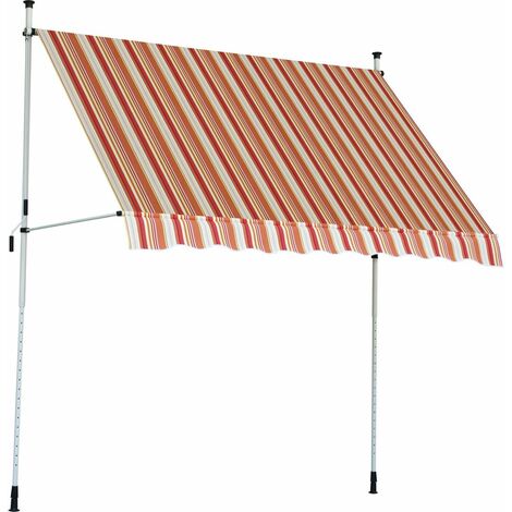 TrendLine Balkon Markise Orange Stripe, Breite  250 cm, Ausfall  130 cm Markisen