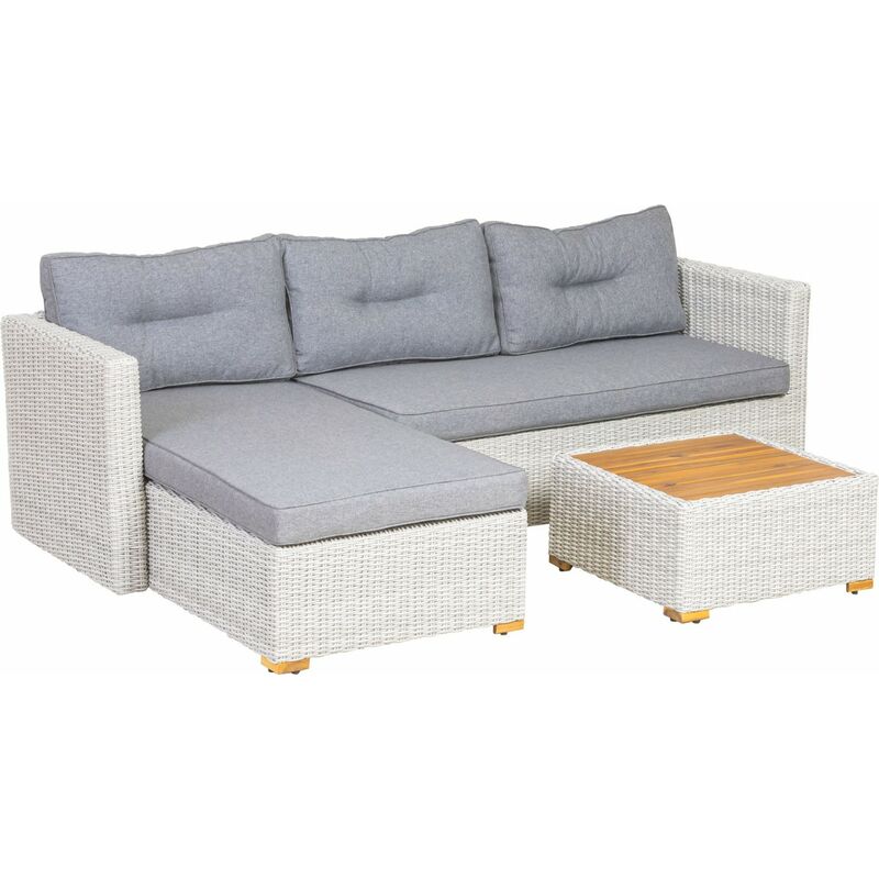 Gartensofa Set Mérida Gartenlounge grau 143 x 72 cm - Trendline