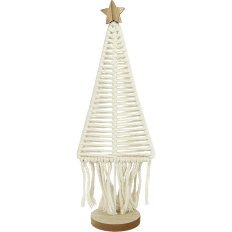 TrendLine Baum aus  Stoff 13 x 36,5 cm weiß Figur