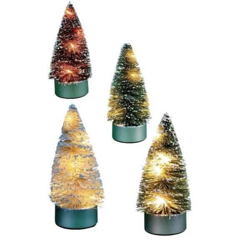 TrendLine Baum Kunststoff 10 cm H dunkelgrün/grün/lila/beige/weiß Figur