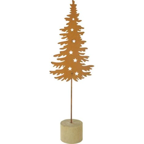 TrendLine Baum mit Sternen aus Metall 10 x 5,4 x 32,5 cm braun Figur