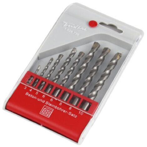 TrendLine Bohrer-Set  für Beton & Stein 8-teilig Rundschaft Betonbohrer