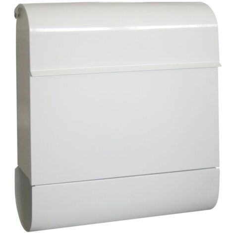 TrendLine Briefkasten Gong Zeitungsbox weiß 410 x 372 x 112 mm Einzelbriefkasten