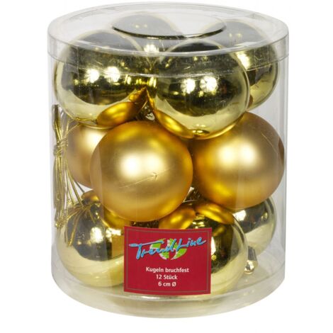 TrendLine Christbaumkugeln 12 Kugeln Ø 6cm Weihnachtskugeln Weihnachtsbaumkugeln