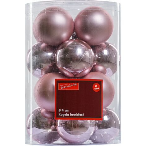 TrendLine Christbaumkugeln 16 Kugeln Ø 4 cm Rosa Weihnachtskugeln Weihnachten