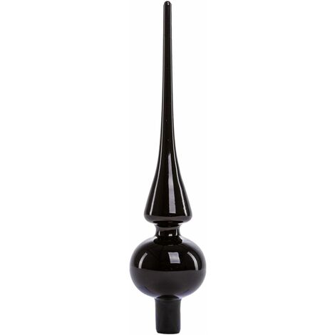 TrendLine Christbaumspitze aus Glas 26 cm schwarz glanz Christbaumspitze