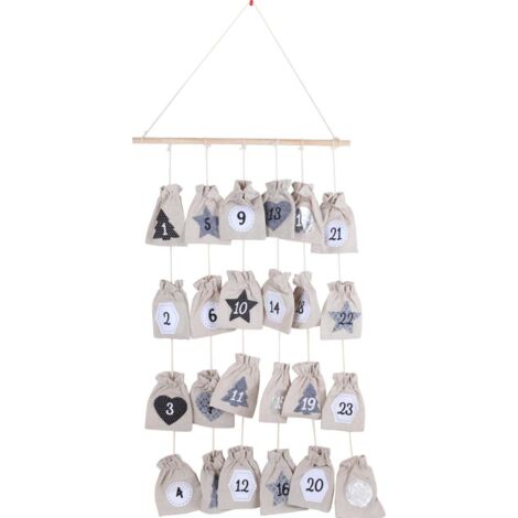 TrendLine Deko Adventskalender Holz 61 x 8 x 38 cm mehrfarbig Figur
