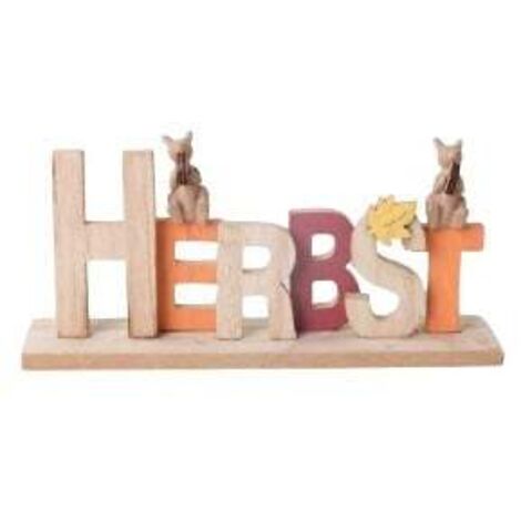 TrendLine Deko Aufsteller Herbst Holz 25 x 11 cm natur orange Deko