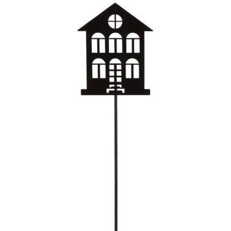 TrendLine Deko Eisen Figurenstecker Haus 35 x 0,5 x 7,5 cm schwarz Figur