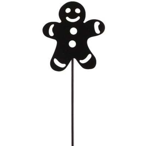 TrendLine Deko Eisen Figurenstecker Plätzchenmann 35 x 0,5 x 7,5 cm schwarz Figur