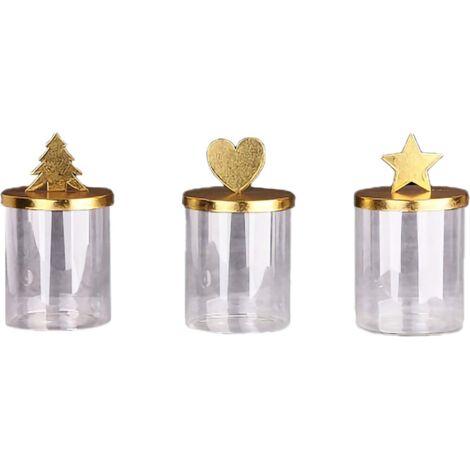 TrendLine Deko Eisen-Glas Aufbewahrungsdose Weihnachten 10cm x 17cm weiß gold Aufbewahrungsbox