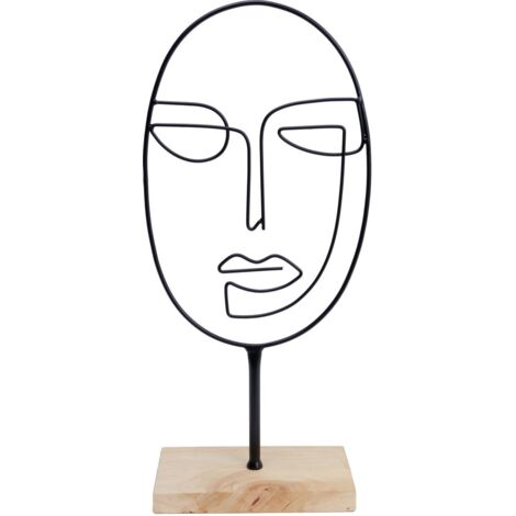 TrendLine Deko Gesicht rund Metall 44 x 20 x 10 cm schwarz Deko Silhouette