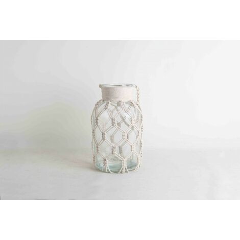 TrendLine Deko Glasflasche mit Kordeln 17 x 30 cm Blumentöpfe & Vasen