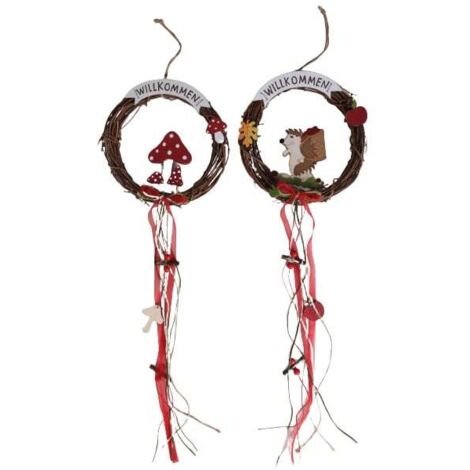 TrendLine Deko Herbstkranz Ø 17 cm braun rot Wandbehang