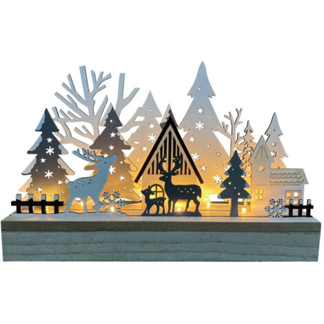 TrendLine Deko Holz 30 x 8 x 19 cm natur/weiß Figur